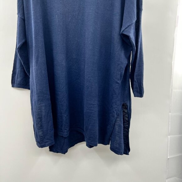 Ann Taylor Loft Round Neck Long Sleeve Lightweight Top Navy Size XL - Picture 7 of 9